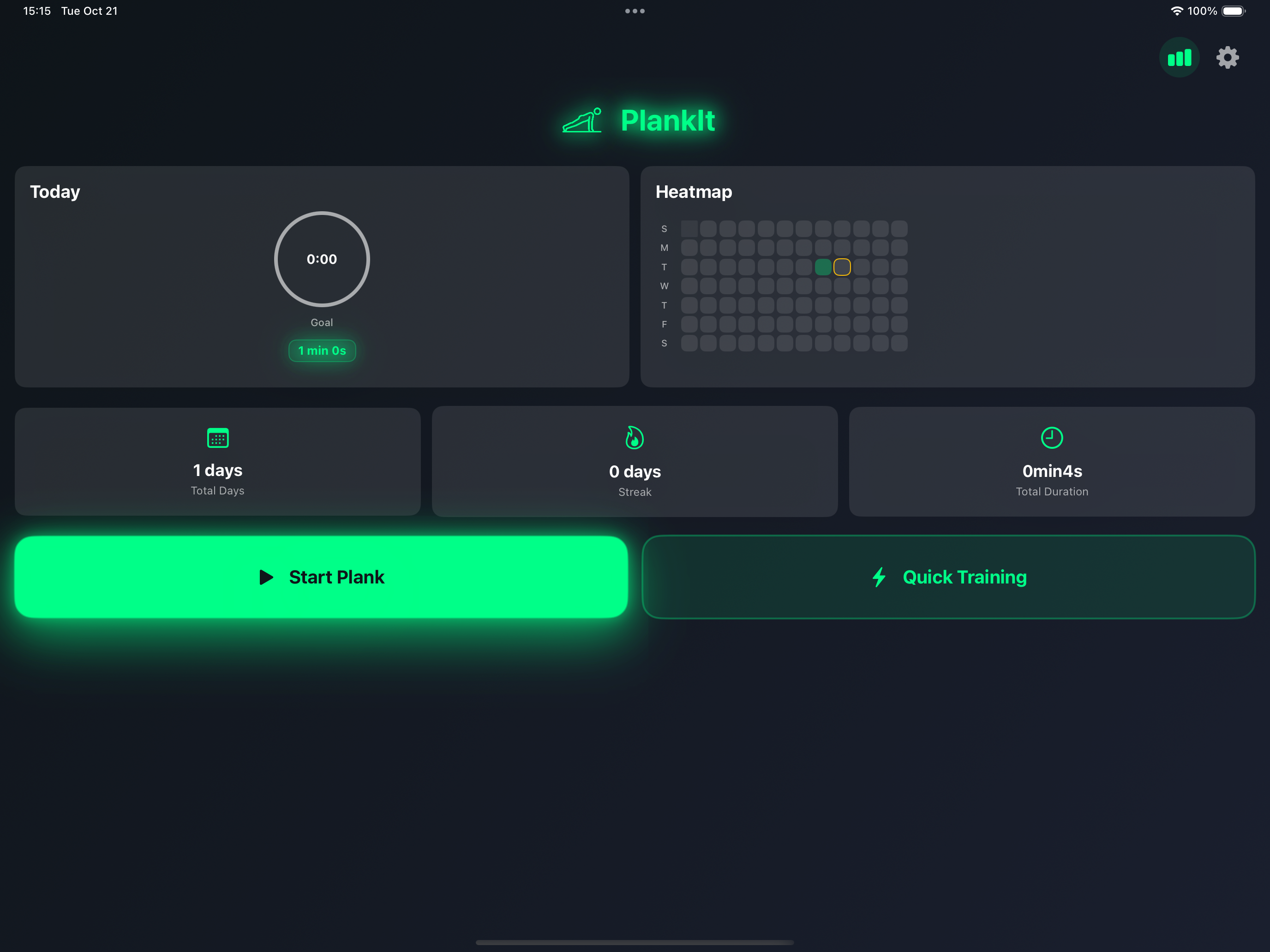 首页训练数据截图